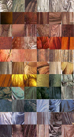 Dress colours as represented in Art by Kathelyne. This has been designed to be used as a study alongside research into period dyes and dyeing techniques. Paint pigments are not usually the same as dye pigments and there are many reasons why a garment may not be painted the colour it was live.